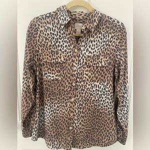 Chico’s Blouse Sz 0 Leopard Print